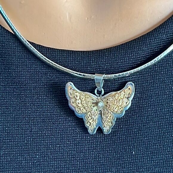 Karis Stainless Steel Butterfly Necklace - Picture 4 of 11